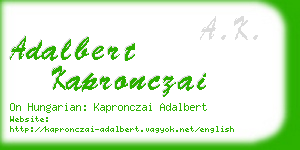 adalbert kapronczai business card